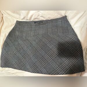 Zara Charcoal Plaid A-Line Skirt